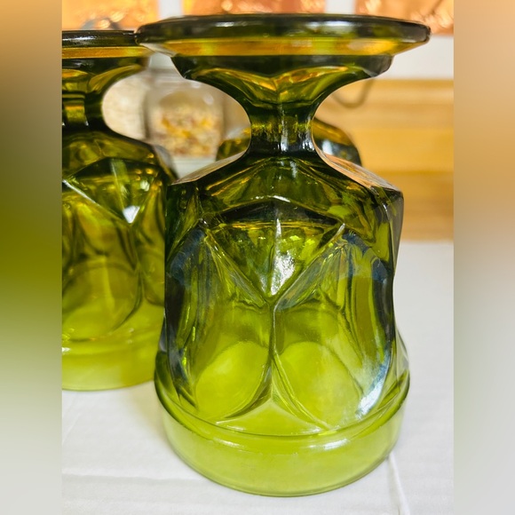 Vintage Anchor Hocking avocado green 8oz goblets. Set of 5. Great condition. - Picture 6 of 7
